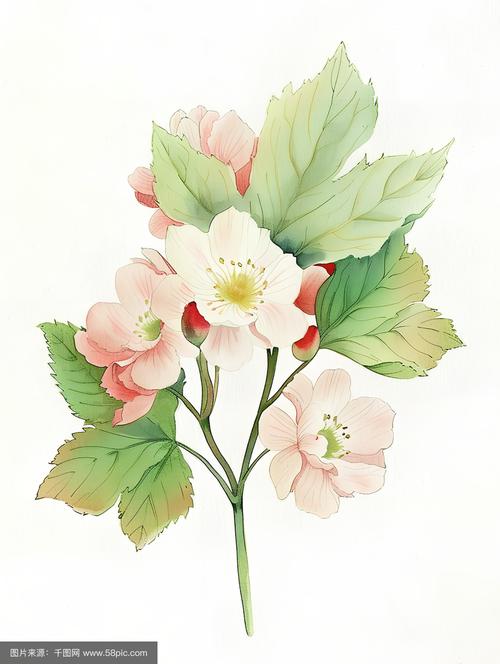 水色花语 水彩手绘花卉插画的技法与美学探索